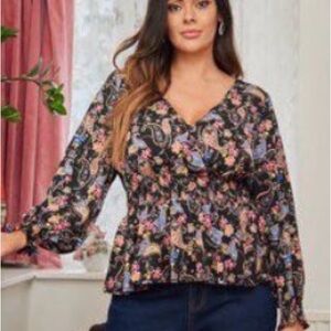 SHEIN Multicolor Floral Blouse